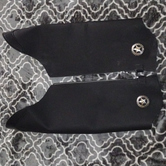 Leather Legs Black Leather Half Chaps Size Small Like New - Picture 7 of 11